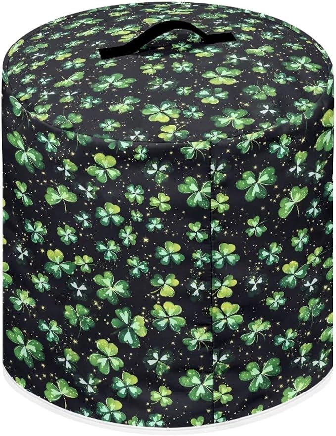 Green Shamrock Pattern Kitchen Appliance Dust Cover with Pockets, St. Patrick's Day Electric Pressure Cooker Cover Compatible with Crock Pot, Rice Cooker Cover, for 6 Qt Pot