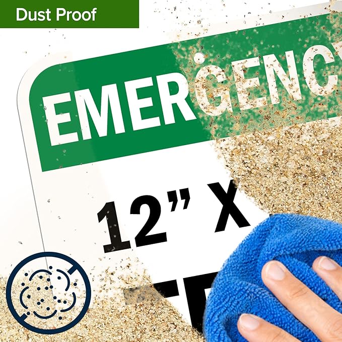 Custom Emergency Sign, OSHA Sign, 12x16 Inches, Post Holes, Rust Free .040 Aluminum, Fade Resistant, Indoor/Outdoor Use, Made in USA by My Sign Center