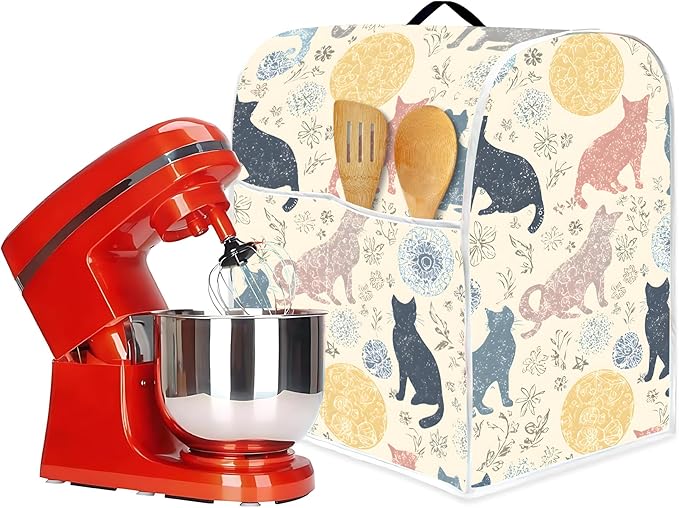 Mixer Dust Cover for 6-8 Qt Stand Mixer, Cloth Cover with 2 Storage Pockets for Stand Mixer Protective Covers Large for 6-8 Quart Mixer