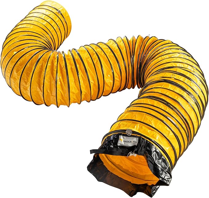 MOUNTO 25FT PVC Flexible Duct Hosing for Exhaust Fan (8inch w/o bag)