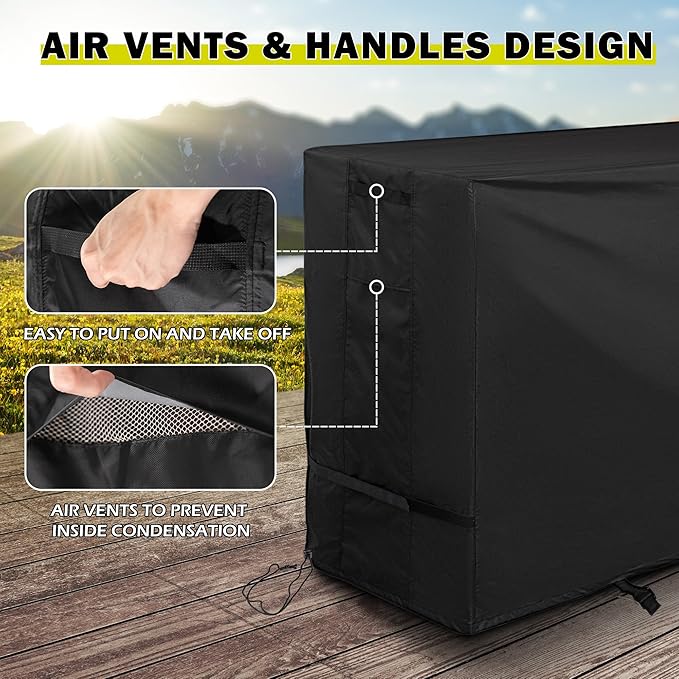 Grill Table Cover for GDLF Grill Table Compatible with Big Green Egg, Outdoor Grill Cart Cover for GDLF Large BBQ Station Prep Table All Weather Protective