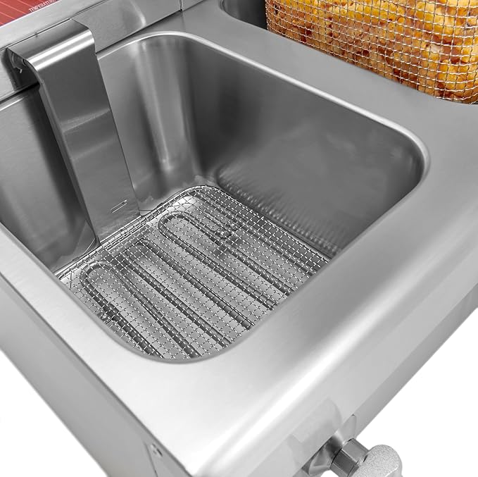 Kratos Commercial Electric Countertop Deep Fryer | Twin Tank Fryer 30 lb. Capacity | With Two Fry Baskets | ETL Certified | 208/240V | Stainless Steel (29Y-016)