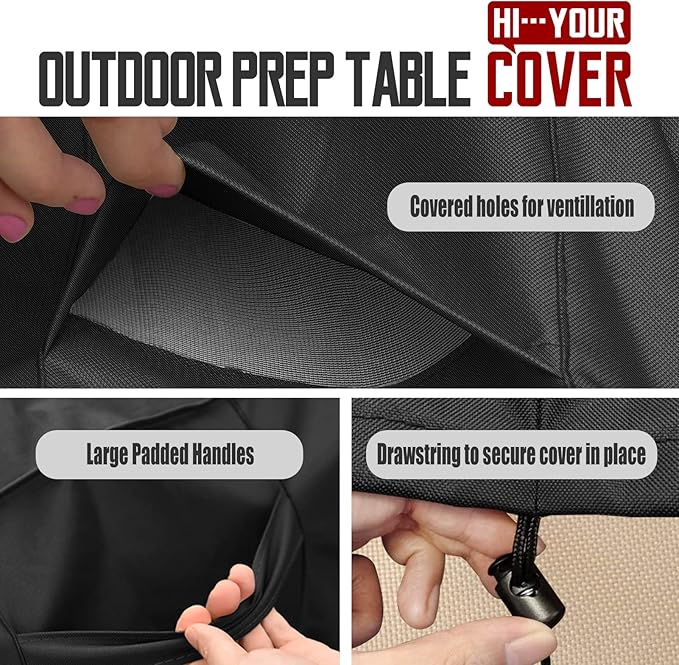 Portable Outdoor Table Cover, Fits 32 Inch Keter Unity Portable Outdoor Table,420D Tear-Resistant, UV Resistant, All Weather Protection Preptable Cover,Black(35" L x 24" W x 35" H)