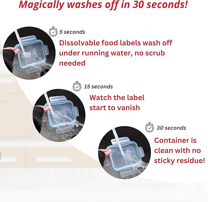 2x1 Dissolvable Food Labels, 1000 Label Stickers, Bottle Labels for Storage Bins, Sticker Labels for Food containers (1000, Green)
