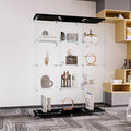 Yoluckea 4 Shelves Glass Display Cabinet Extra Large, Floor Standing Clear Glass Curio Cabinet Collection Display Case for Living Room Bedroom 66.14” x 47.64” x 14.57” Black
