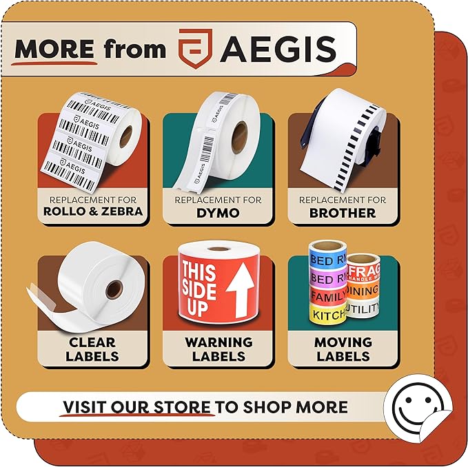 Aegis Adhesives - 3" X 1.5" Direct Thermal Labels (10 Rolls, 900 Labels/Roll) for Shipping and Postage - Perforated, Compatible with Rollo, Zebra, and Other Desktop Label Printers