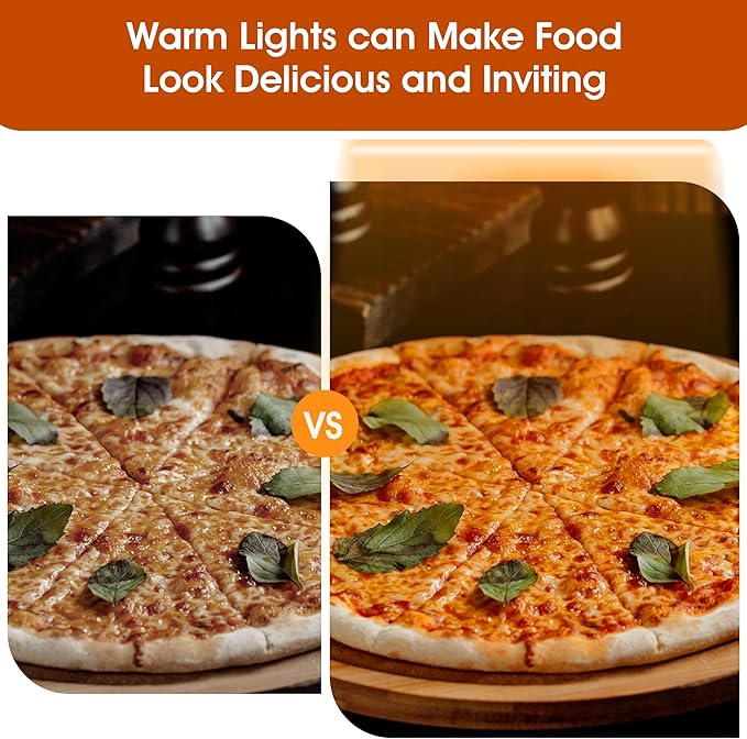 27 inch Food Display Warmer Case,3-Tier Countertop Food Warmer Display, Glass Showcase, with Removable Shelves,LED Lighting Pastry for Catering Pizza Buffet Restaurant