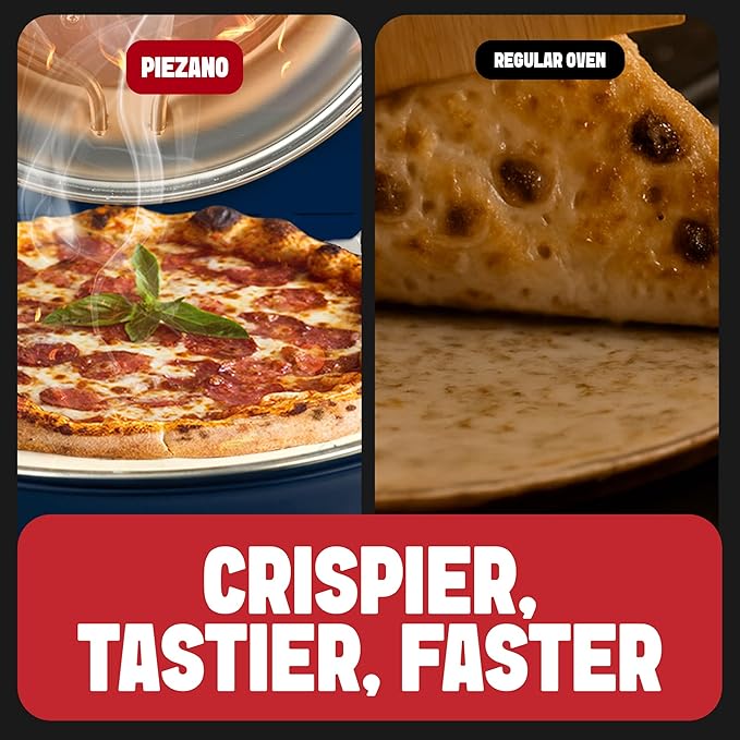 PIEZANO Crispy Crust Pizza Oven by Granitestone – Electric Pizza Oven Indoor Portable, 12 Inch Indoor Pizza Ovens Countertop, Pizza Maker Heats up to 800˚F for Stone Baked Pizza at Home - Navy