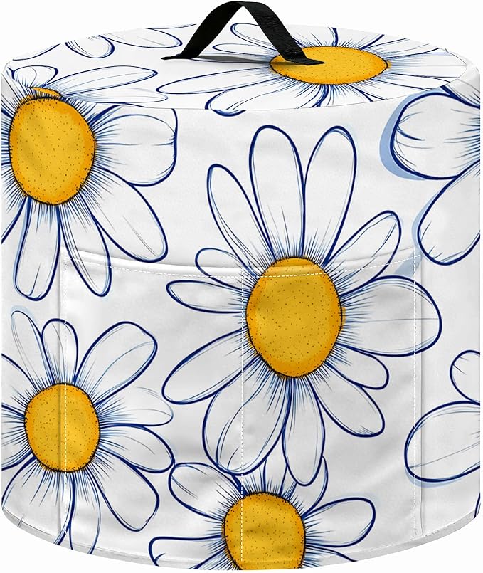 Kitchen Appliance Accessories Dust Cover for 3-6-8 Quart Instant Pot, Pressure Cooker, Air Fryer & Crock Pot,Decorative Appliance Cloth Cover with Top Handle & Storage Pockets (Daisy, 6 Quart)