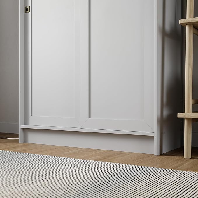 Prepac Elite Plus 38" Wide Storage Cabinet, 65" Tall Pantry Cupboard with 2 Fixed and 4 Adjustable Shelves, Laundry Room Cupboard with Sliding Doors and Metal Knobs, Living Room Accent Cabinet, White