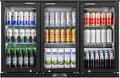 Back Bar Cooler with 3 Glass Doors Under Counter Commercial Beverage Refrigerator 11.5 Cu.ft. ETL Black Drink Fridges for Beer, Wine,Soda, Drinks