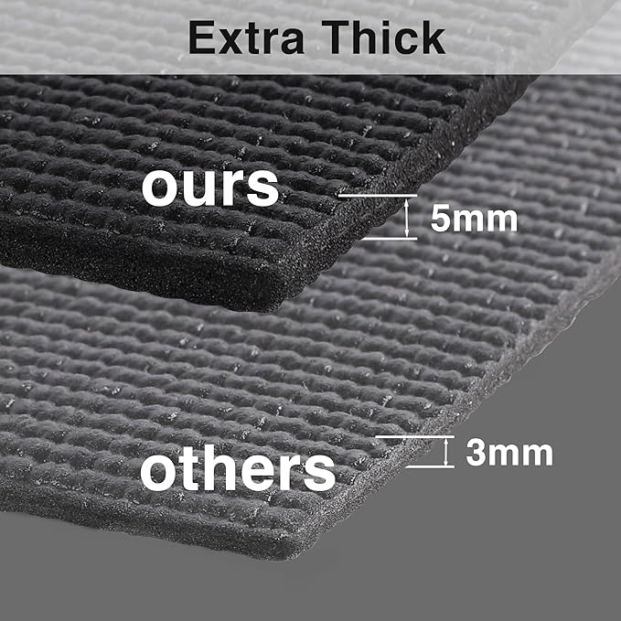 PABUSIOR Foam Toolbox Liner for Drawers: 5 MM Thick Non-Slip Cushion Drawer Mats - Non-Adhesive Tool Box Shelf Liners for Pantry Shelving 13.5" x 98.5" Black