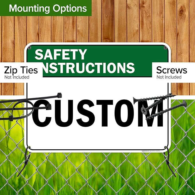 Custom Safety Instructions Sign, Ansi Sign, Osha Compliant, 18x24 Inches, 55 mil thick HDPE (high density polyethylene), Made in USA by My Sign Center