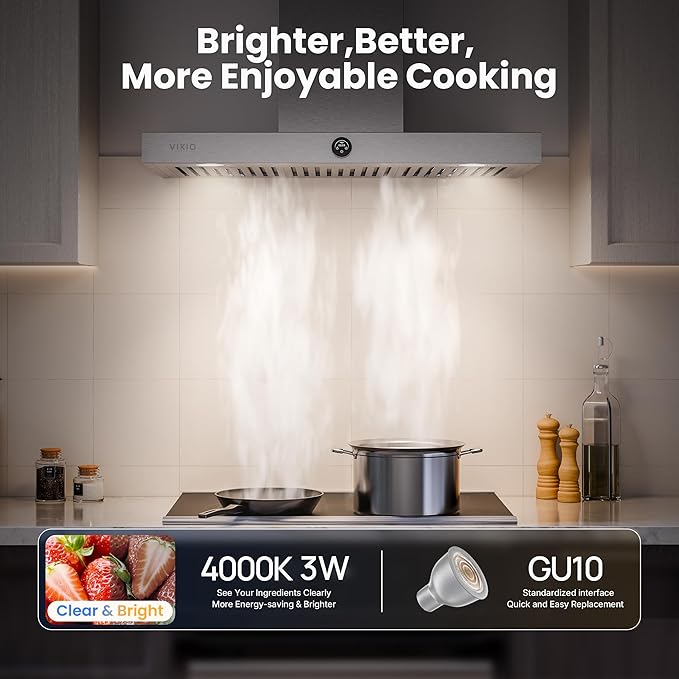 30 Inch Wall Mount Range Hood 1200CFM, Stainless Steel Convertible Ductless/Ducted Stove Vent Hood, Low Noise Kitchen Vent Hoods with Duct Cover, 2 Lights 3 Baffle Filters, Touch & Knob Control