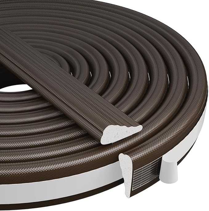118” Wedge-Shape Foam Window Weather Stripping Door Seal Strip,Soundproofing Frame Insulation Tape for Exterior Front Door,Noise Cancelling Window Inserts,Door Gap Filler Light Blocker,Brown