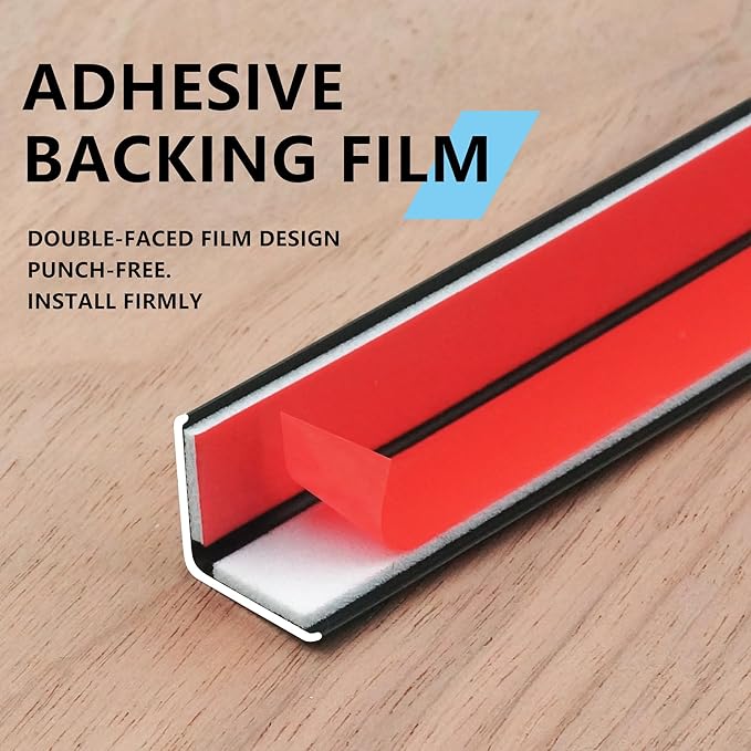 10pcs 48"L*0.59"W Aluminum Self-Adhesive Wall Corner Protectors, Wall Furniture Bumper, Safety Baby Proofing Corner Cushion Table Edge，Wide Coverage and Easy to Install - Black