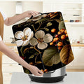 Kitchen Appliance Accessories Dust Cover for 3-6-8 Quart Instant Pot, Pressure Cooker, Air Fryer & Crock Pot,Decorative Appliance Cloth Cover with Top Handle & Storage Pockets (White flower, 3 Quart)