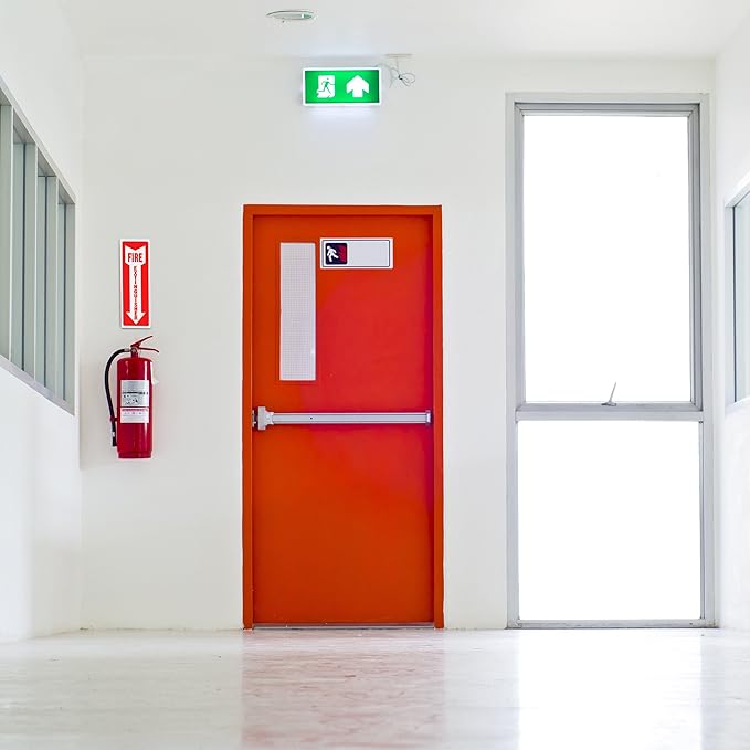 Fire Extinguisher Sign Sticker - 36 Pack - 4" X 12" - 5 Mil Vinyl - Bright Red White Colors - Durable Self Adhesive, Weatherproof, UV Protected - Ideal for Inside Office or Boat