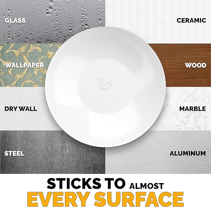 Ducki Door Wall Bumper Protector - Self Adhesive Stopping Shield Prevents Damage & Noise for Knob Handle, Refrigerators, Furniture Home or Office, Shock Absorbing, Discreet, Reusable - 4 Pack White