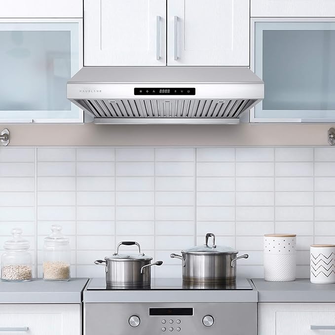 Hauslane Range Hood 30" Under Cabinet,900 CFM Kitchen Range Hood | 3 Speed Exhaust Fan, Delay Auto Shut-Off Vent Hood | Stainless Steel Electric Stove Ventilator | Chef Series PS10