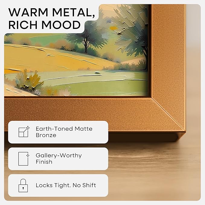 Homeforia Picture 16x20 Bronze Frame, High End Metal 16x20 Brass Poster Frames with Mat 11x14 for Photo, 16 x 20 Frame Matted to 11 by 14 Print, 20x16 Hanging Frames, Tempered Glass, Wall Kit, Set of 3