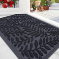 OLANLY Door Mat Indoor Outdoor Entrance, 29.5x17, Waterproof All-Weather All-Season Doormat, Sturdy Natural Rubber, Stain and Fade Resistant, Low Profile, Easy Clean Patio Entryway Mat, Black
