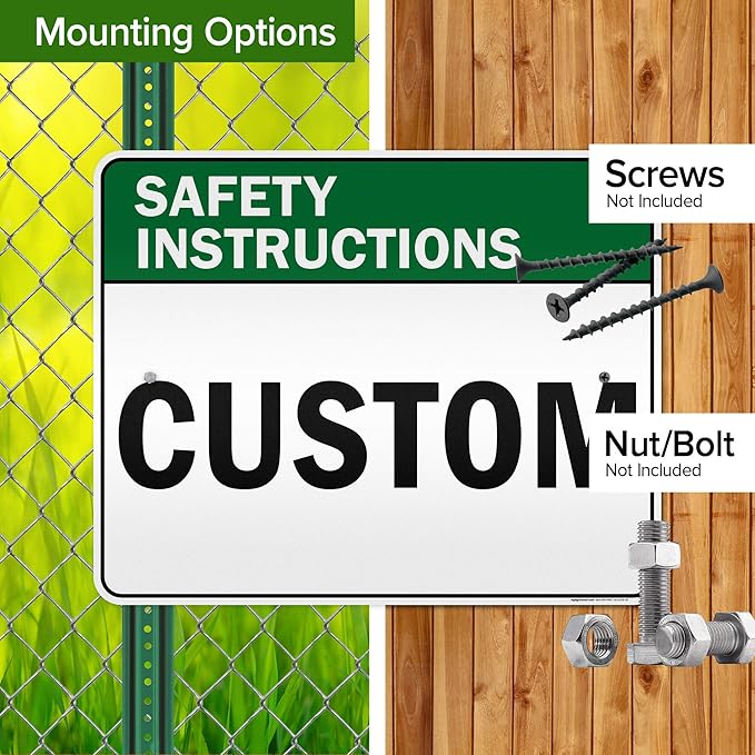 Custom Safety Instructions Sign, Ansi Sign, Osha Compliant, 24x30 Inches, 3M EGP Reflective, Rust Free .080 Aluminum, Fade Resistant, Made in USA by My Sign Center