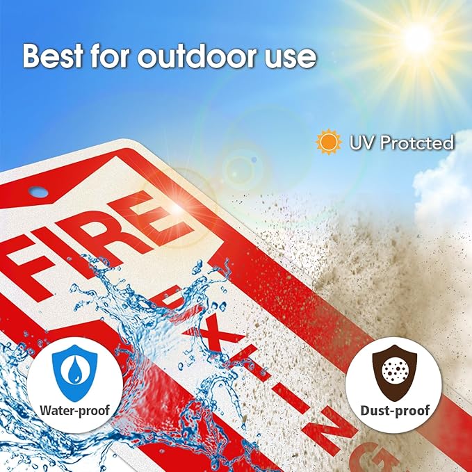 GicnKeuz Fire Extinguisher Sign, 12"x4" .040 Rust Free Heavy Aluminum, Reflective, Weatherproof and Fade Resistant, 2 pre-drilled holes, Easy to Install, Indoors and Outdoors Use (4-Pack)