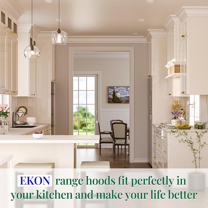 EKON NAB01-30IN Range Hood Insert, 900CFM Built-in Range Hoods Ducted/Ductless with 4-Speed Soft Touch Panel Control/Dishwasher-safe Filters, Kitchen Hoods for Over Kitchen Stove