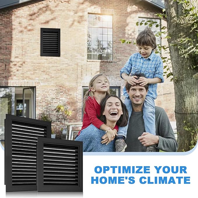 16"x22" Gable Vent Aluminum Alloy – Durable Attic, Garage & Shed Ventilation, Integrated Metal Screen to Stop Critters, Anti-Condensation Design, Opening 14"x20" Black