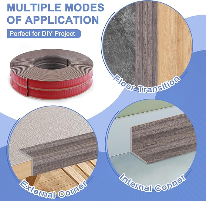 Wall Corner Protector Moulding Trim Peel and Stick Wall Corner Guards Trim Flexible Self Adhesive Edge Protector Moulding, 1.6 in x 10 Ft, Brown Walnut Wood