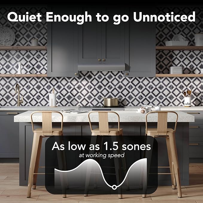 Broan-NuTone 30-Inch Stainless Steel Under Cabinet Range Hood- Modern Design with Quiet Power at 350 CFM, 1.5 Sones for Powerful Kitchen Ventilation
