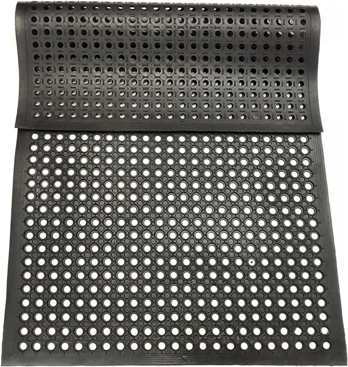 Uniboho Outdoor Rubber Floor Mats Anti Slip Commercial Resturant Kitchen Mat Rubber Drainage Mat 35x24 Inch Heavy Duty Door Mat for Garage Garden Indoor Outside Industral Pool Entrance Bar Wet Area