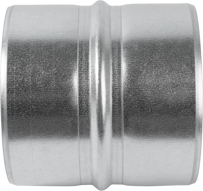 Vent Systems 4'' Inch Galvanized Steel Duct Connector - Round Ventilation Duct Extension - Metal Vent Coupler - Metal Hose Coupling - Galvanised Pipe Connector - Dryer Vent Connector