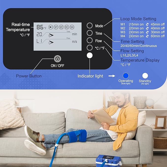 3.0 Cold Therapy Unit,Ice Machine for Knee After Surgery, Cold Therapy Machine for Knee,Cold Therapy System with Loop Mode