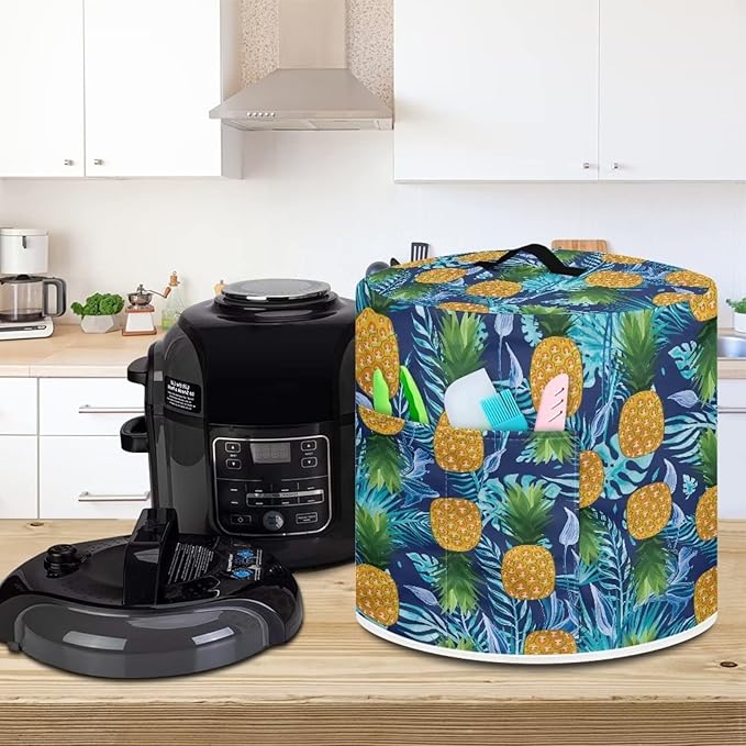 Pineapple Kitchen Appliance Cover for 3 qt Pressure Cooker,Small Appliance Dust Cover for Electric Pressure Cooker/Air Fryer/Rice Cooker/Steamer/Toaster/Oven,Washable