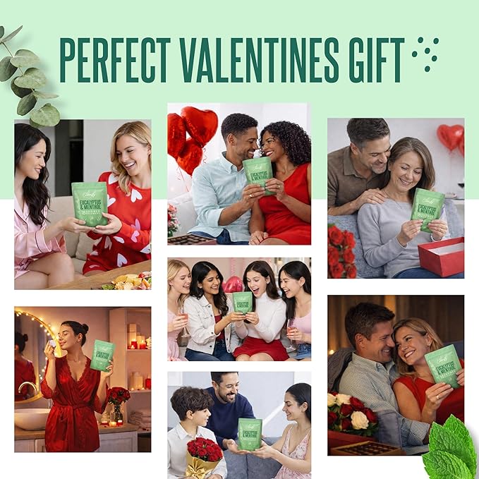 Cleverfy Eucalyptus for Shower Steamers Aromatherapy - Valentines Day Gifts for Her, Him, Women, Daughter, Mom, Girlfriend, Wife, Teen Girls - Valentines Gifts for Her, Him, Women and Men - 18 Tablets