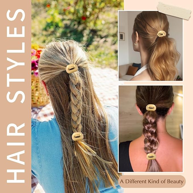 3PCS Gold Hair Ties, Metal Hair Ties for Thick Hair, Elegant Durable Geometric Design, Gold Hair Accessories for Women Stretchy and Non-Damage Ponytail Cuff Holders
