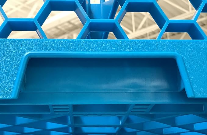 CFS RG25-5C412 OptiClean 25 Compartment Glass Rack with 5 Extenders, 11.9", Polypropylene, Orange/CFS Blue
