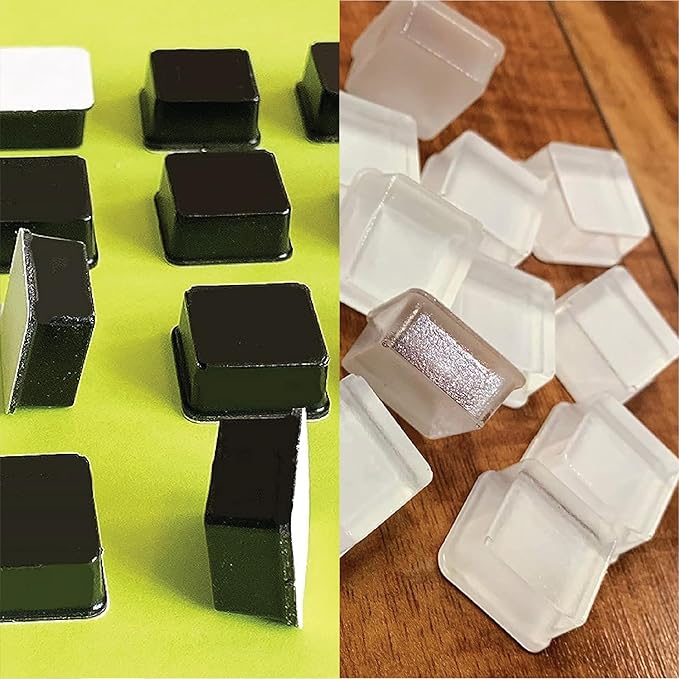 Black Tall Square Adhesive Rubber Bumper Pads - Made in USA – Rubber Feet for Speakers, Electronics, Furniture, Appliances, Audio Equipment - 50 Pieces