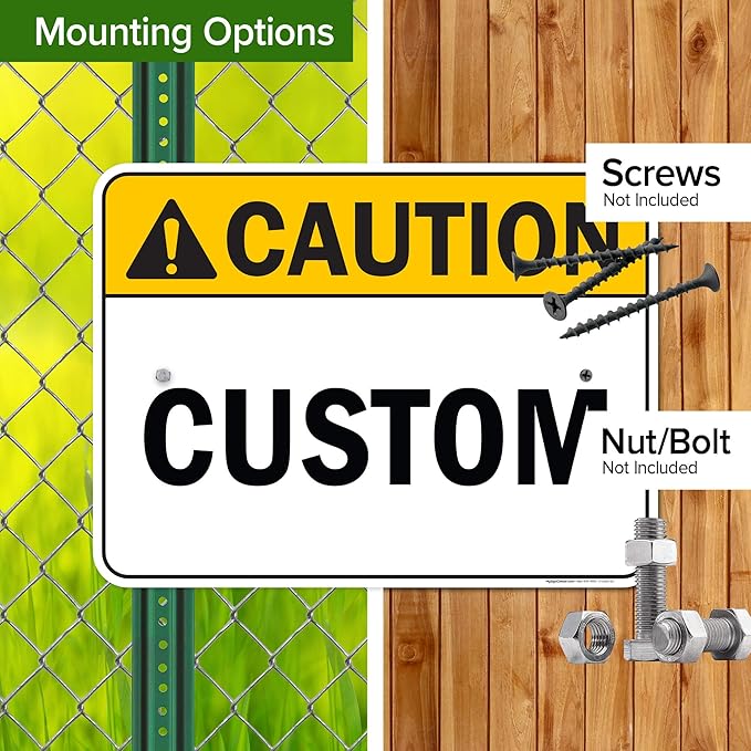 Custom Caution Sign, Ansi Sign, Osha Compliant, 18x24 Inches, Rust Free .063 Aluminum, Fade Resistant, Made in USA by My Sign Center