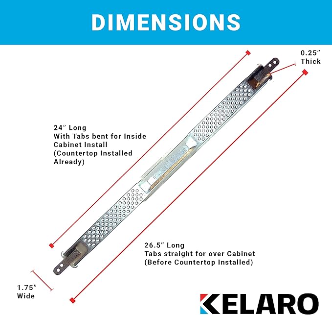 Kelaro EZ Dishwasher Mounting Bracket Kit for Granite and Quartz Countertops (100 Pack) W10426979