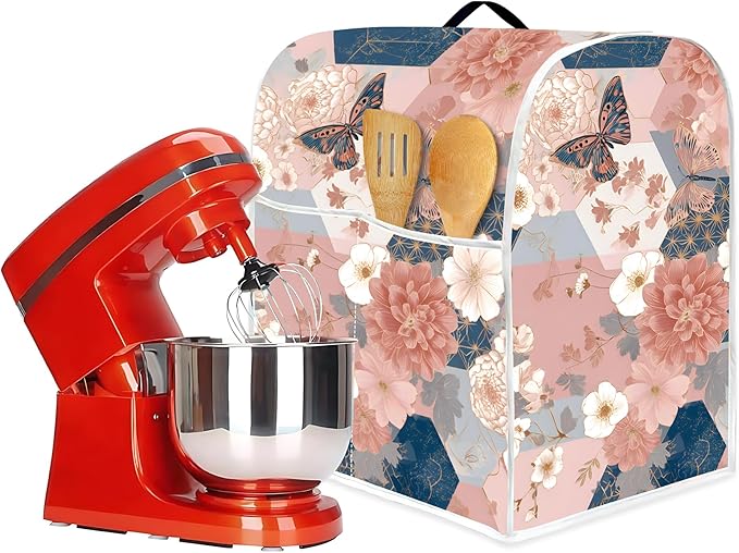 Mixer Dust Cover for 8.5-9.5 Qt Stand Mixer, Cloth Cover with 2 Storage Pockets for Stand Mixer Protective Covers Large for 8.5-9.5 Quart Mixer