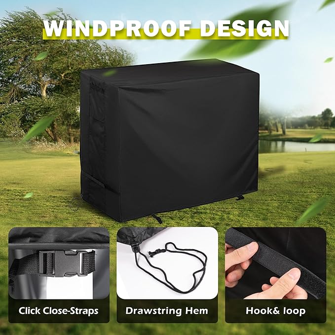 Outdoor Storage Cabinet Cover for Wicker Outdoor Bar Cart, Outdoor Bar Table Cover for Patio Storage Bar Table/Wicker Console Table/Rattan Cabinet Sideboard