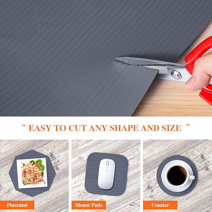 Shelf Liners for Kitchen Cabinets, 12" x 120", Non Adhesive Shelf Liner, Non-Slip Kitchen Drawer Liners, Waterproof Durable Cabinet Liners for Shelves, Pantry, Dark Gray