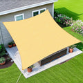 Amagenix Sun Shade Sail 20'X20' Curved Edge Outdoor Shade Canopy Sand Breathable 95% UV Block Shade Cloth for Patio Garden Backyard (We Make Custom Size)