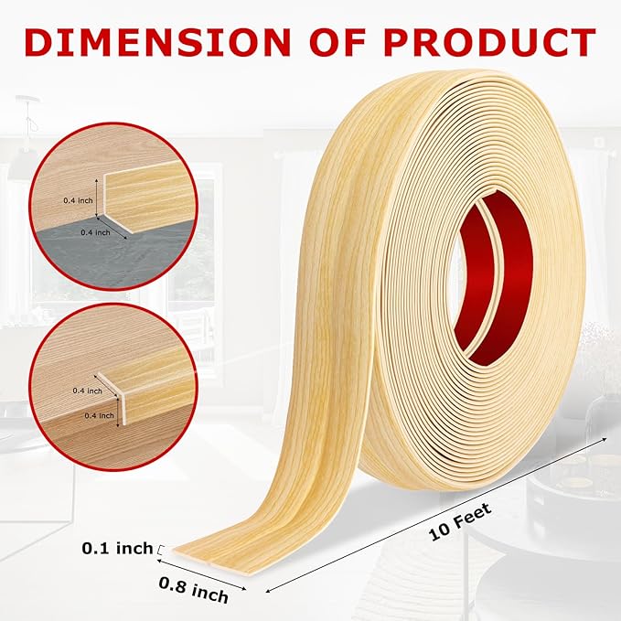 Flexible Wall Corner Protector Moulding Trim Peel and Stick Wall Corner Guards Edge Protector Self Adhesive Molding Trim Strip for Edge Ceiling (Original Wood Grain, 0.8 in x 10 Ft)