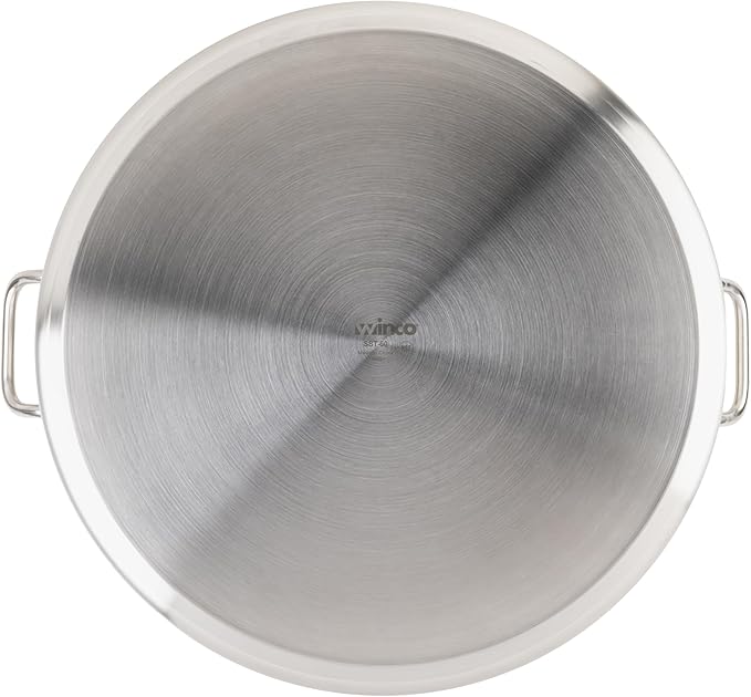 Winco Heavy-Duty Stainless Steel Stock Pot with Cover, 60 Quart