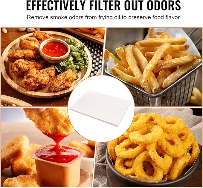VEVOR Fryer Filter Paper 100-Pack, Oil Filter Paper 25.7" x 16.9", Suitable for 55L-58L Mobile Fryer Filtration Units, Ideal for Restaurants, Fast Food Outlets, and Festival Food Booths