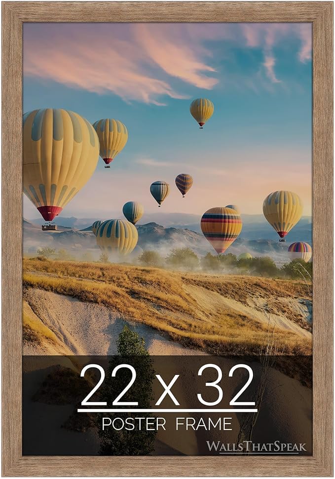 wallsthatspeak 22x32 Brown Barnwood Picture Frame for Puzzles Posters Photos or Artwork